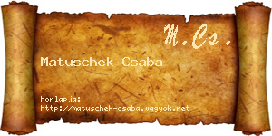 Matuschek Csaba névjegykártya